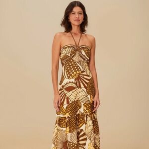 Farm Rio Sand Shell Mix Maxi Dress